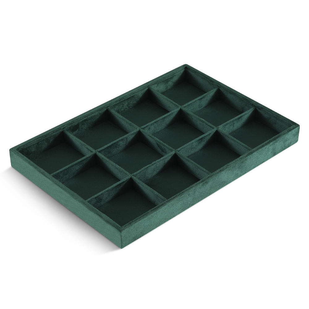 Yinbeini Jewelry Organizer Tray Table Top Stackable Drawer Storage Velvet Ring Earring Bracelet Necklace Display Tray P039