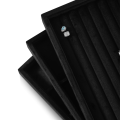 Yinbeini Jewelry Organizer Tray Table Top Stackable Drawer Storage Velvet Ring Earring Bracelet Necklace Display Tray P039