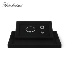 Yinbeini Earrings Ring Chain Bracelet Necklace Storage Tray Watch Pendant Organizer Tray Microfiber Jewelry Display plat tray P035