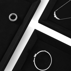 Yinbeini Microfiber Jewelry Display plat tray Ring Earrings Chain Bracelet Necklace Storage Tray Watch Pendant Organizer Tray P041