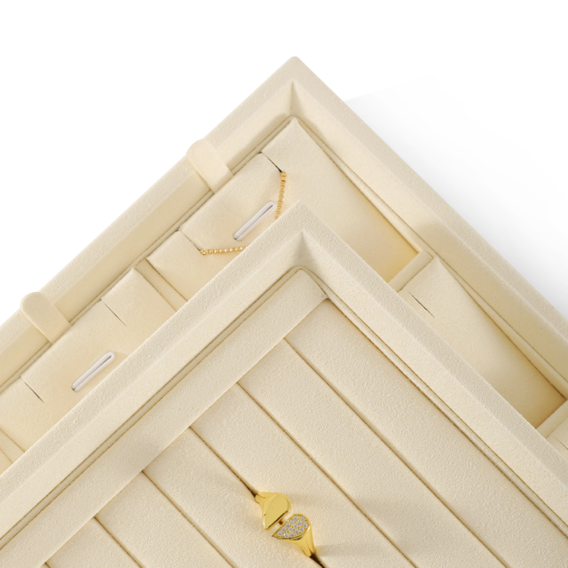 Yinbeini Microfiber Stackable Ring Earring Bracelet Necklace Display Tray  Storage Dresser Drawer Organizer Jewelry flat tray P043