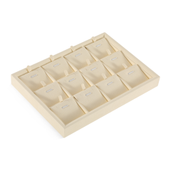 Yinbeini Stackable Bracelet Ring Earring Necklace Display Tray Storage Dresser Drawer Organizer Microfiber Jewelry flat tray  P044