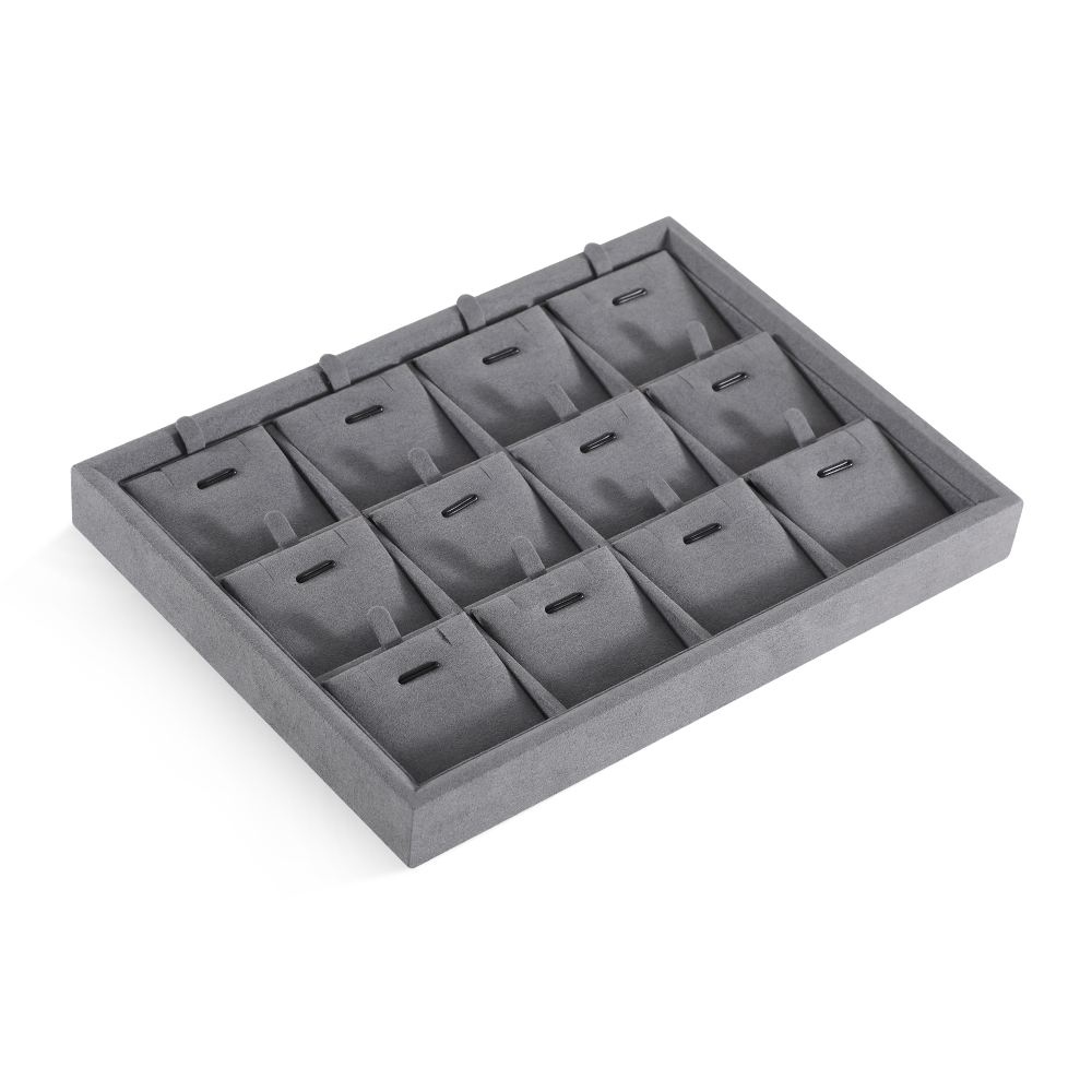 Yinbeini Stackable Bracelet Ring Earring Necklace Display Tray Storage Dresser Drawer Organizer Microfiber Jewelry flat tray  P044