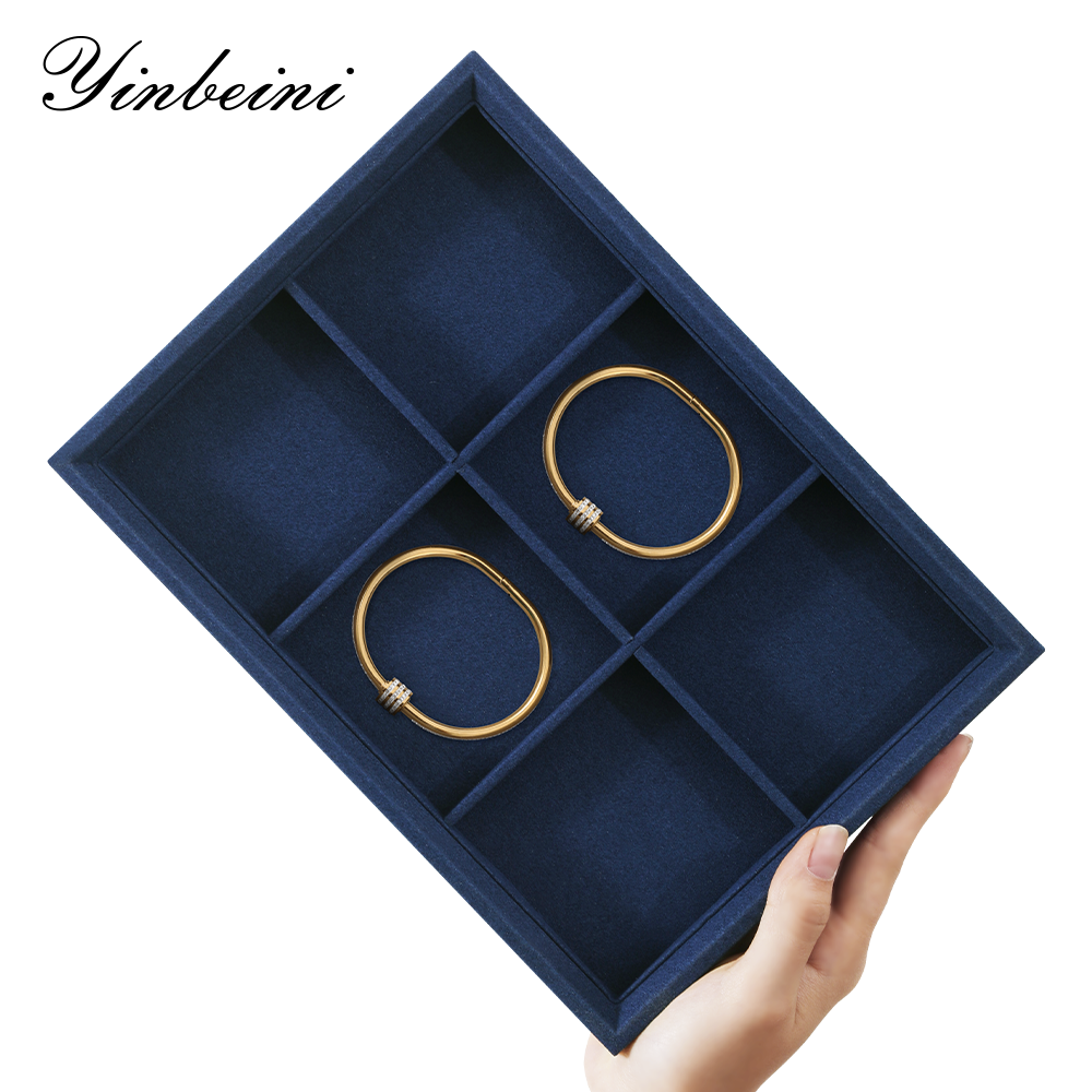 Yinbeini Microfiber Jewelry flat tray Stackable Bracelet Necklace Ring Earring  Display Tray Storage Dresser Drawer Organizer P045
