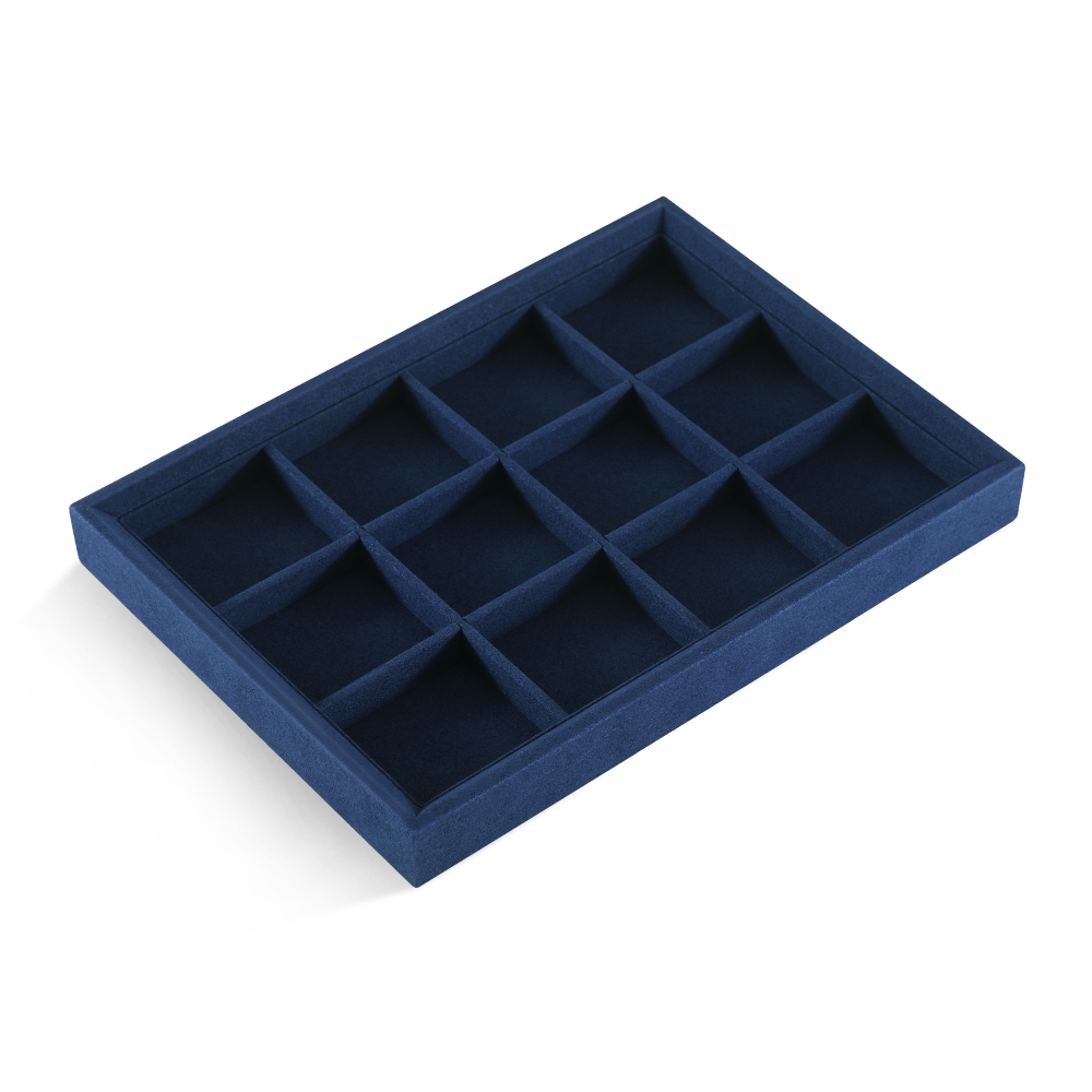 Yinbeini Stackable Bracelet Ring Earring Necklace Display Tray Storage Dresser Drawer Organizer Microfiber Jewelry flat tray  P044