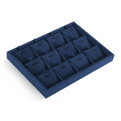Yinbeini Stackable Bracelet Ring Earring Necklace Display Tray Storage Dresser Drawer Organizer Microfiber Jewelry flat tray  P044