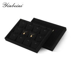 Yinbeini Stackable Bracelet Ring Earring Necklace Display Tray Storage Dresser Drawer Organizer Microfiber Jewelry flat tray  P044