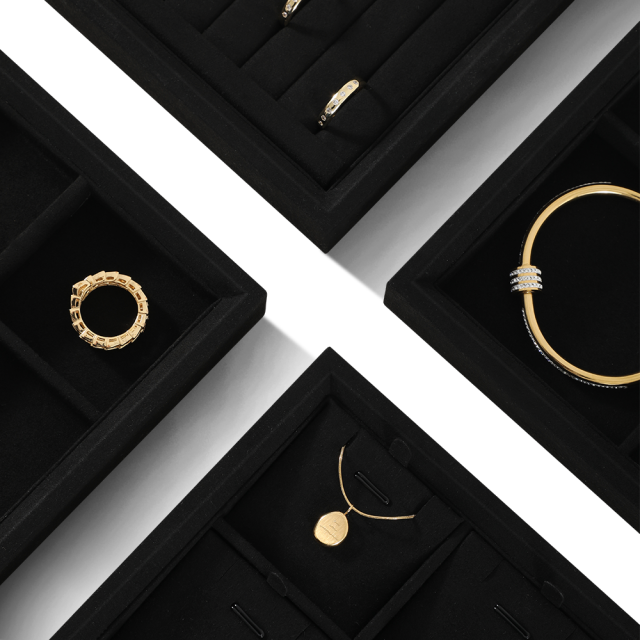Yinbeini Microfiber Jewelry flat tray Stackable Bracelet Necklace Ring Earring  Display Tray Storage Dresser Drawer Organizer P045