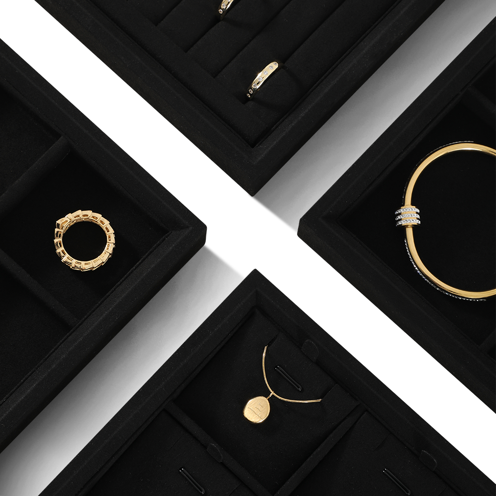 Yinbeini Microfiber Stackable Ring Earring Bracelet Necklace Display Tray  Storage Dresser Drawer Organizer Jewelry flat tray P043