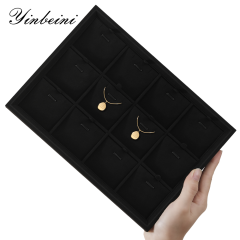 Yinbeini Stackable Bracelet Ring Earring Necklace Display Tray Storage Dresser Drawer Organizer Microfiber Jewelry flat tray  P044