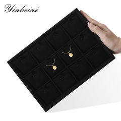 Yinbeini Stackable Bracelet Ring Earring Necklace Display Tray Storage Dresser Drawer Organizer Microfiber Jewelry flat tray  P044