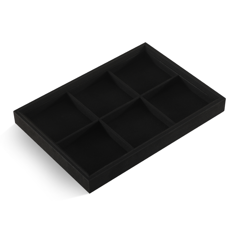 Yinbeini Stackable Bracelet Ring Earring Necklace Display Tray Storage Dresser Drawer Organizer Microfiber Jewelry flat tray  P044
