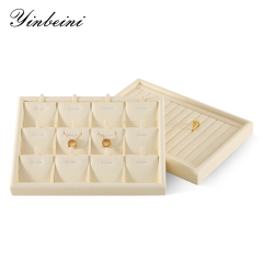Yinbeini Bracelet Earrings Necklace Microfiber Multifunction Tray External right-angled surface arc Jewelry Tray Ring Jewelry Display Tray P049