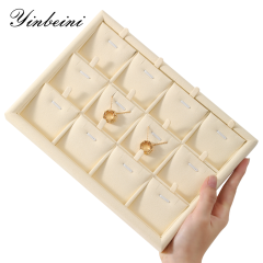 Yinbeini Microfiber Jewelry Display Tray External right-angled surface arc Jewelry Tray Ring Bracelet Earrings Necklace Multifunction Tray  P047