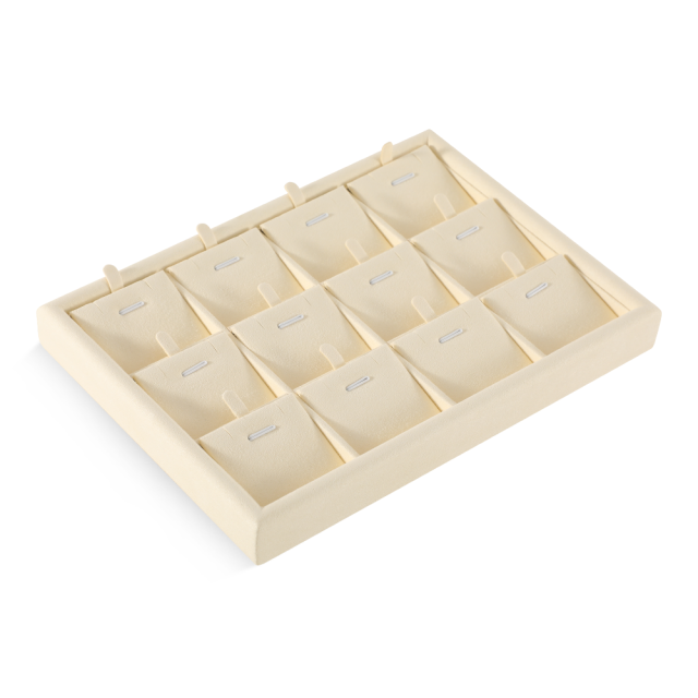 Yinbeini Microfiber Jewelry Display Tray External right-angled surface arc Jewelry Tray Ring Bracelet Earrings Necklace Multifunction Tray  P047