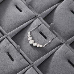 Yinbeini Microfiber Jewelry Display Tray External right-angled surface arc Jewelry Tray Ring Bracelet Earrings Necklace Multifunction Tray  P047