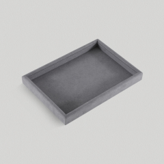 Yinbeini Microfiber Multifunction Jewelry Display Tray External right-angled surface arc Microfiber Jewelry Tray Ring Bracelet Earrings Necklace  Tray P048