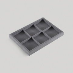 Yinbeini Microfiber Multifunction Jewelry Display Tray External right-angled surface arc Microfiber Jewelry Tray Ring Bracelet Earrings Necklace  Tray P048