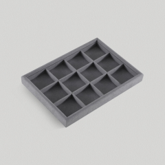 Yinbeini Microfiber Multifunction Jewelry Display Tray External right-angled surface arc Microfiber Jewelry Tray Ring Bracelet Earrings Necklace  Tray P048