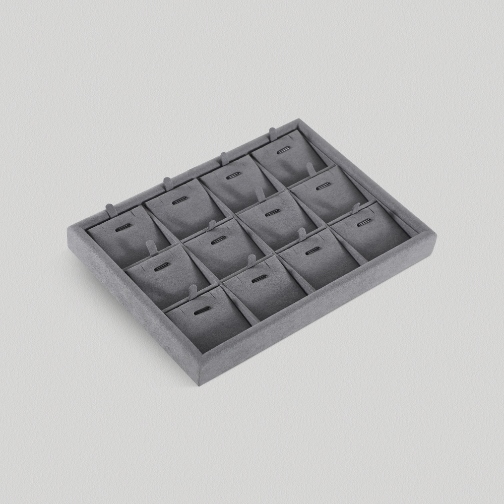 Yinbeini Bracelet Earrings Necklace Microfiber Multifunction Tray External right-angled surface arc Jewelry Tray Ring Jewelry Display Tray P049