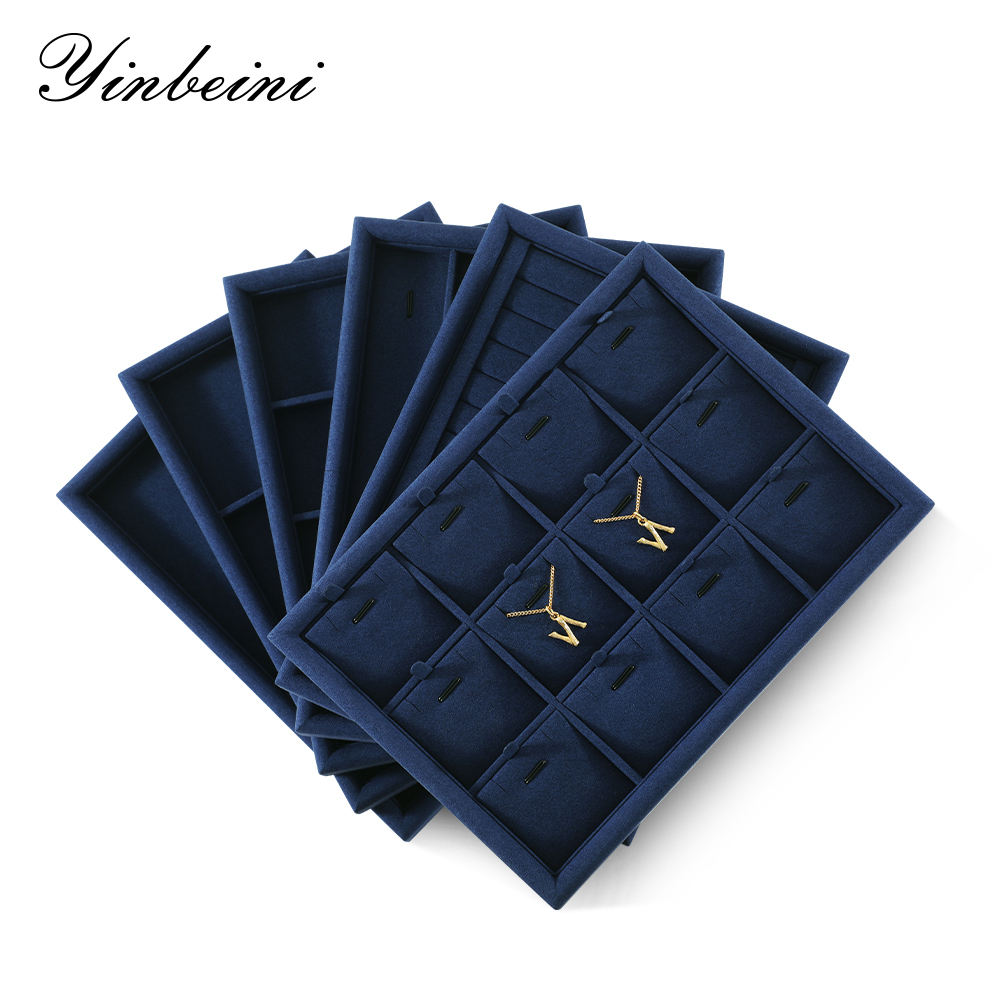 Yinbeini Bracelet Earrings Necklace Microfiber Multifunction Tray External right-angled surface arc Jewelry Tray Ring Jewelry Display Tray P049