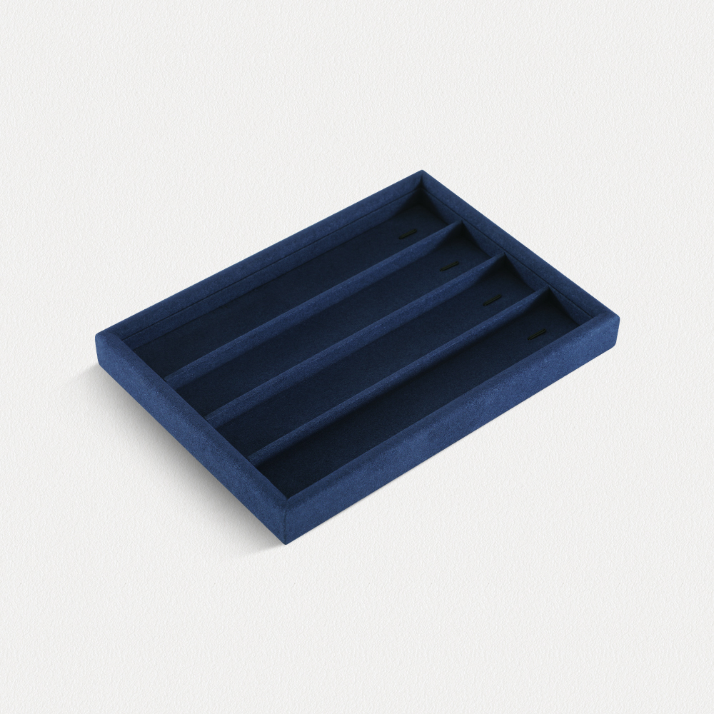 Yinbeini Microfiber Multifunction Jewelry Display Tray External right-angled surface arc Microfiber Jewelry Tray Ring Bracelet Earrings Necklace  Tray P048