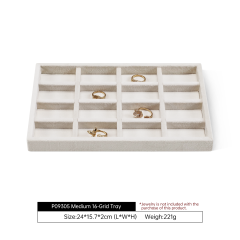 Yinbeini Multifunctional Velvet Jewelry Holder Tray Integrate Ring Earring Necklace Display Meet Multiple Accessory Storage Demands P095