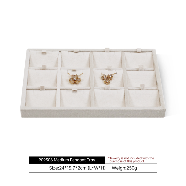 Yinbeini Multifunctional Velvet Jewelry Holder Tray Integrate Ring Earring Necklace Display Meet Multiple Accessory Storage Demands P095