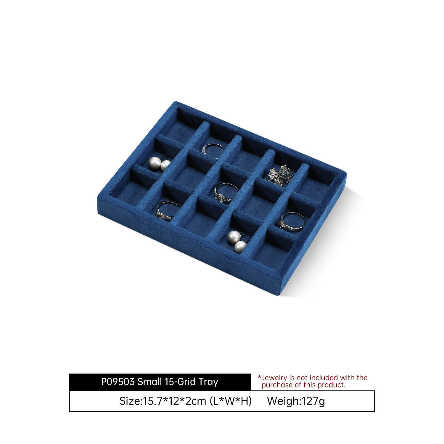 Yinbeini Multifunctional Velvet Jewelry Holder Tray Integrate Ring Earring Necklace Display Meet Multiple Accessory Storage Demands P095