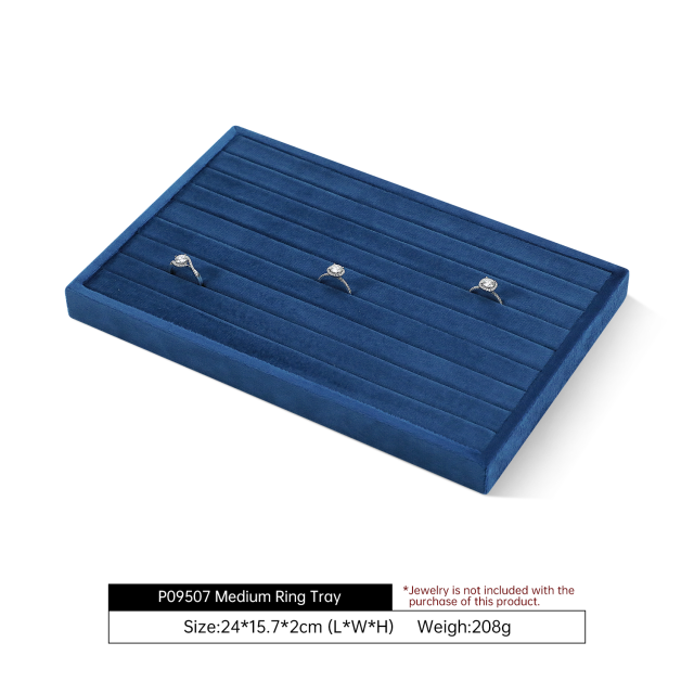 Yinbeini Multifunctional Velvet Jewelry Holder Tray Integrate Ring Earring Necklace Display Meet Multiple Accessory Storage Demands P095
