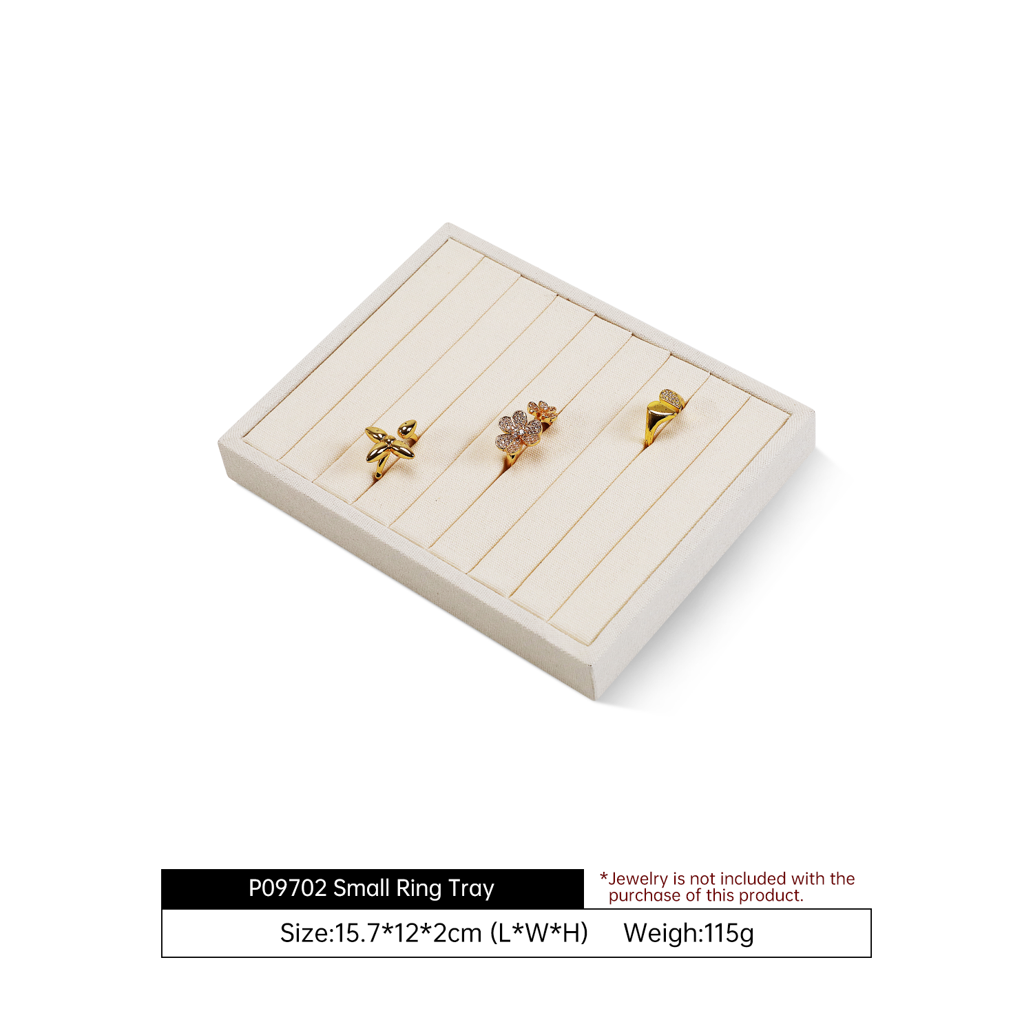 Yinbeini Business Grade Linen Jewelry Display Tray Simple Atmospheric Style Durable Structure for Professional Store Counter Stable P099