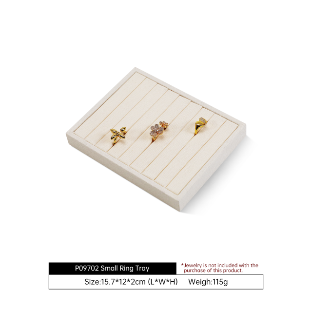 Yinbeini Business Grade Linen Jewelry Display Tray Simple Atmospheric Style Durable Structure for Professional Store Counter Stable P099