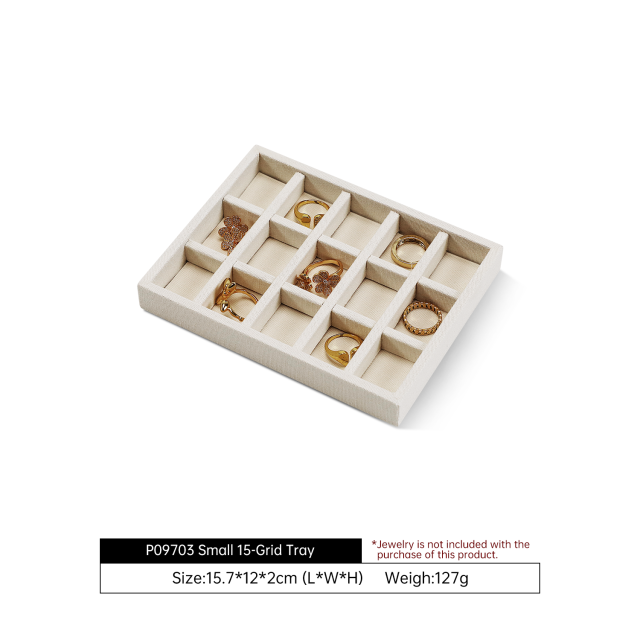 Yinbeini Business Grade Linen Jewelry Display Tray Simple Atmospheric Style Durable Structure for Professional Store Counter Stable P099