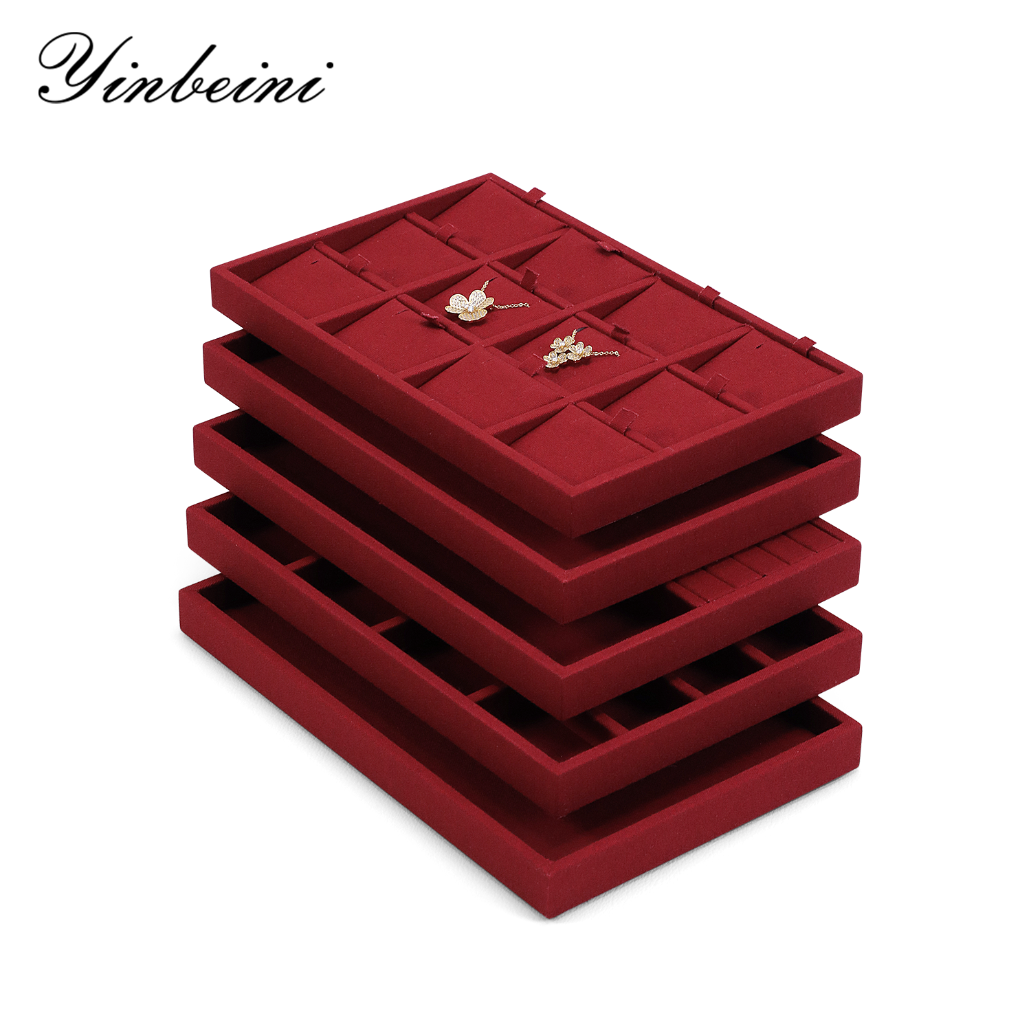 Yinbeini Evening Party Jewelry Linen Tray Match High Grade Accessories Suitable For High Social Occasion Display P098