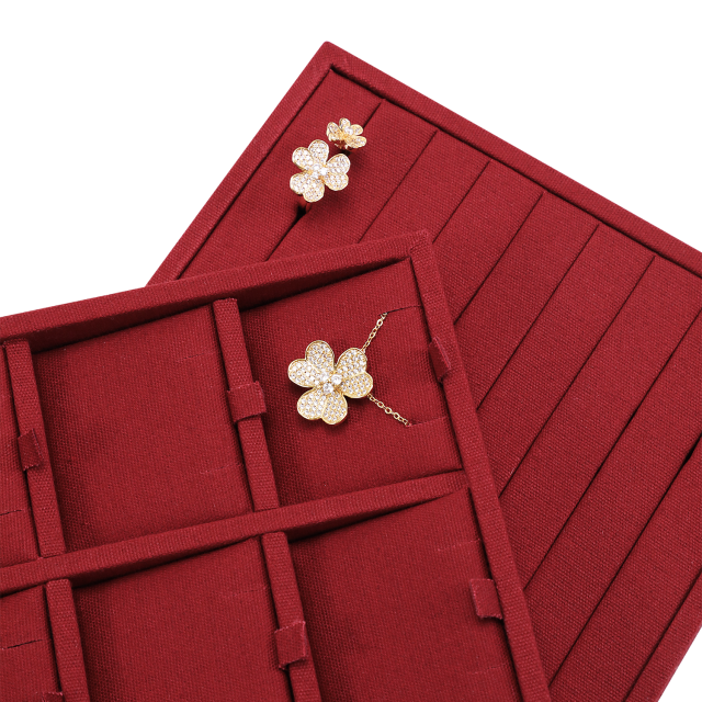Yinbeini Evening Party Jewelry Linen Tray Match High Grade Accessories Suitable For High Social Occasion Display P098