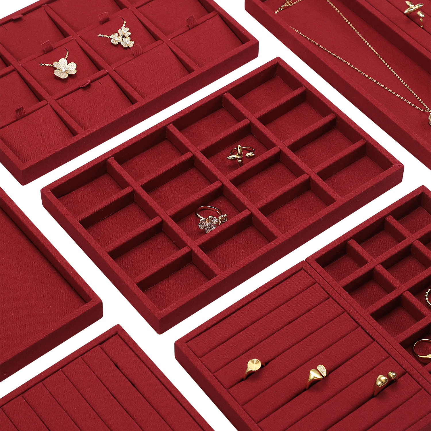 Yinbeini Evening Party Jewelry Linen Tray Match High Grade Accessories Suitable For High Social Occasion Display P098