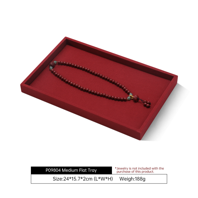 Yinbeini Business Grade Linen Jewelry Display Tray Simple Atmospheric Style Durable Structure for Professional Store Counter Stable P099