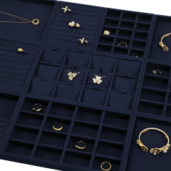Yinbeini Business Grade Linen Jewelry Display Tray Simple Atmospheric Style Durable Structure for Professional Store Counter Stable P099