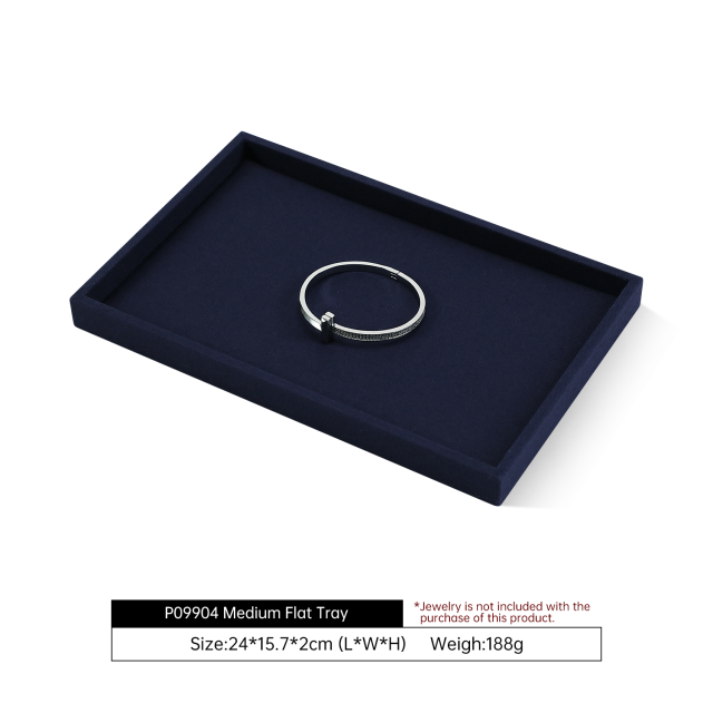 Yinbeini Business Grade Linen Jewelry Display Tray Simple Atmospheric Style Durable Structure for Professional Store Counter Stable P099