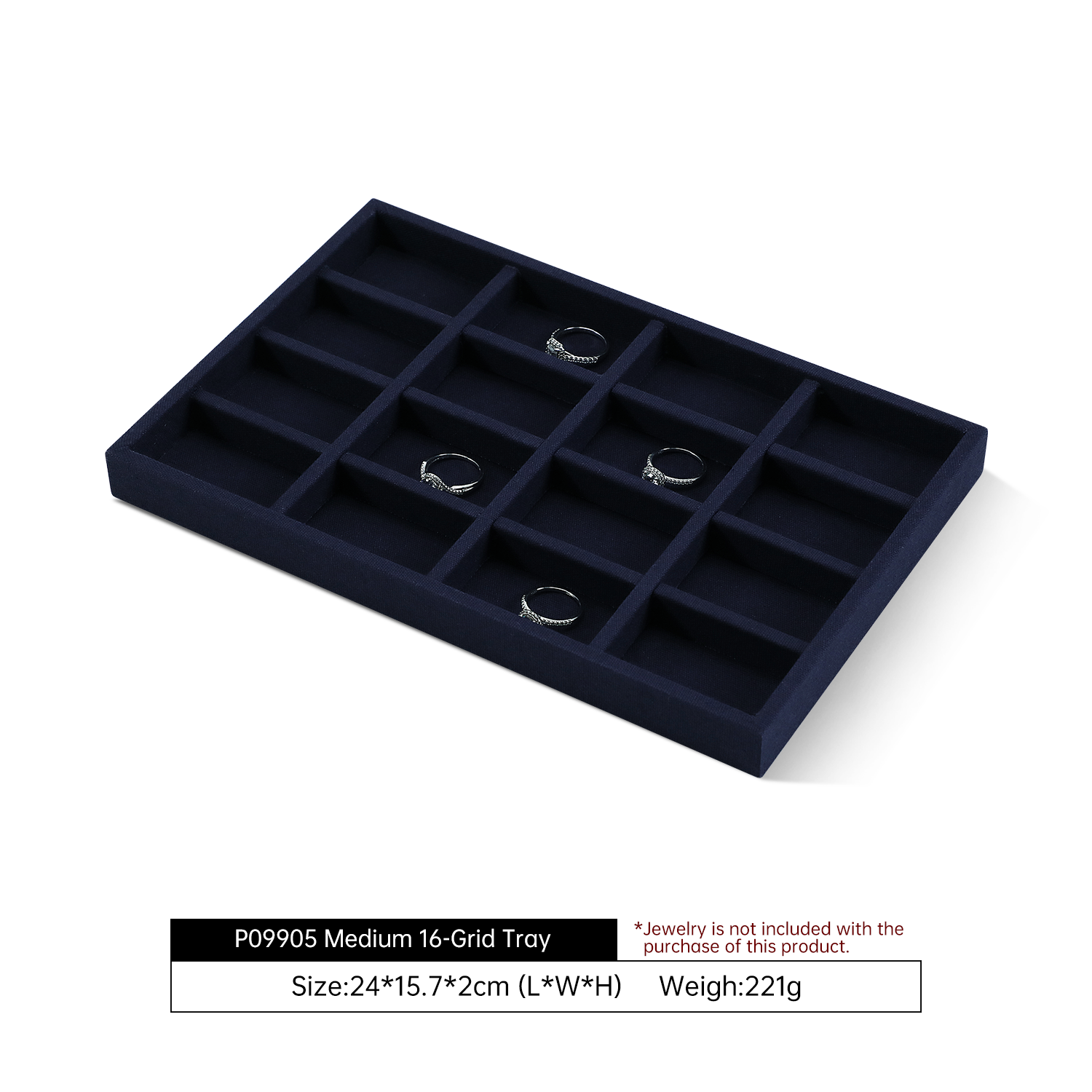 Yinbeini Business Grade Linen Jewelry Display Tray Simple Atmospheric Style Durable Structure for Professional Store Counter Stable P099