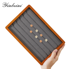 Yinbeini Jewelry Display Case with Cover Rhinestone Crystal Storage Box Wooden Diamond Beads Gemstone Organizer Jeweler's jewelry counter X001