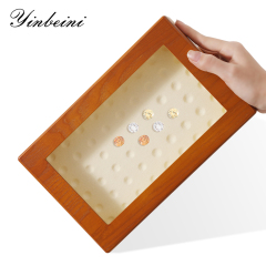 Yinbeini Jewelry Display Case with Cover Rhinestone Crystal Storage Box Wooden Diamond Beads Gemstone Organizer Jeweler's jewelry counter X001