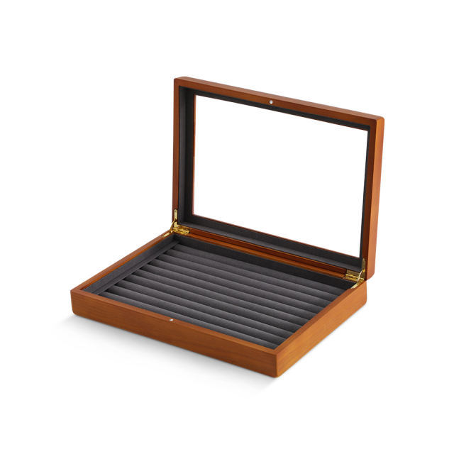 Yinbeini Wooden Ring Earrings Organizer Large Jewelry Storage Box With Cover Bracelet Necklace Display CaseJeweler's jewelry counter X007