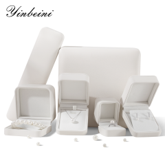Yinbeini PU Leather Wedding Ring Box Jewelry Display Organizer Bracelet Box Earrings Long Necklace Storage Box Gift Proposal Box H001