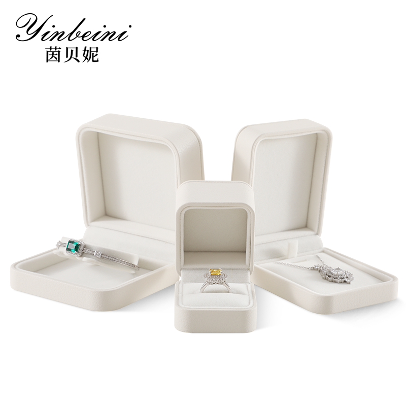 Yinbeini PU Leather Bracelet Box Long Necklace Earrings Storage Box Jewelry Display Organizer Wedding Ring Box Gift Proposal Box