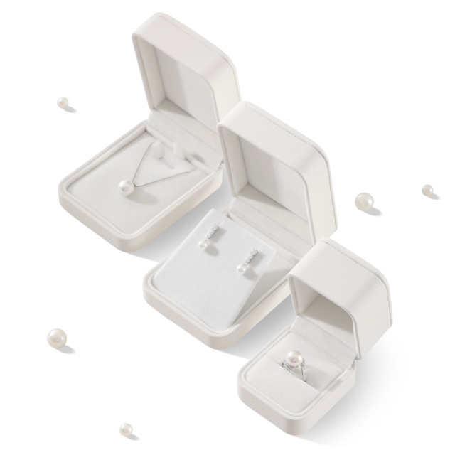 Yinbeini PU Leather Wedding Ring Box Jewelry Display Organizer Bracelet Box Earrings Long Necklace Storage Box Gift Proposal Box H001