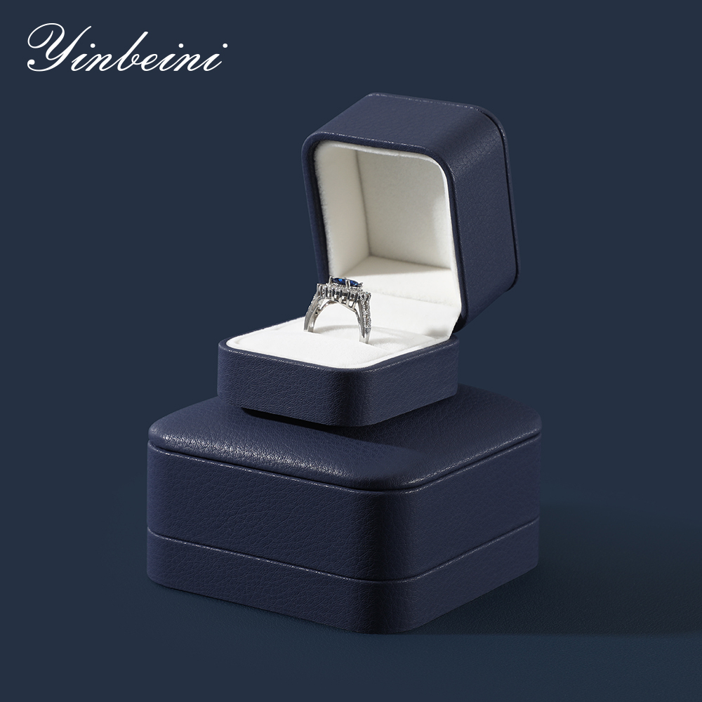 Yinbeini Wedding Ring Box Bracelet Box Long Necklace Earrings Storage Box PU Leather Jewelry Display Organizer Gift Proposal Box H002