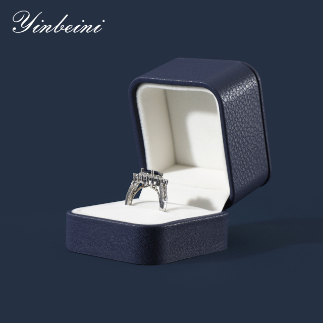 Yinbeini Wedding Ring Box Bracelet Box Long Necklace Earrings Storage Box PU Leather Jewelry Display Organizer Gift Proposal Box H002