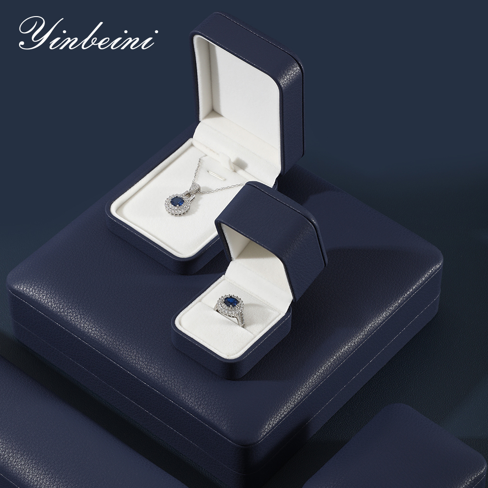 Yinbeini Wedding Ring Box Bracelet Box Long Necklace Earrings Storage Box PU Leather Jewelry Display Organizer Gift Proposal Box H002