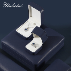 Yinbeini Wedding Ring Box Bracelet Box Long Necklace Earrings Storage Box PU Leather Jewelry Display Organizer Gift Proposal Box H002